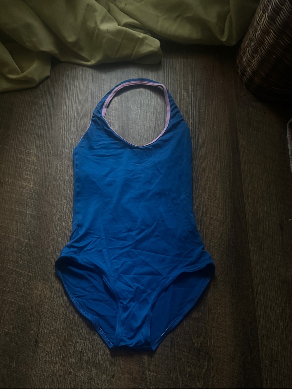 Yumiko Royal Blue leotard with Pink Trim